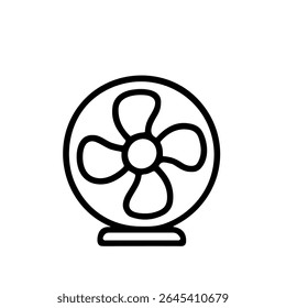 Simple Outline Table Fan Cooling Appliance Home Decoration Icon Design