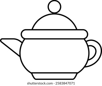 simple outline teapot icon illustration design