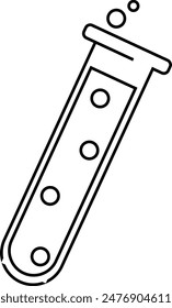 Einfache Kontur-Reagenzglas Zurück zur Schule-Symbol