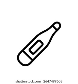 Simple Outline Thermometer Body Temperature Medical Tool Line Icon