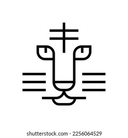 simple outline of tiger's head logo vector