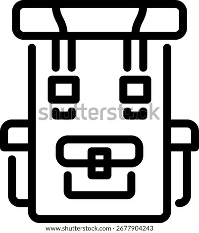 Simple Outline Tourist Backpack Rucksack Luggage Accessory for Travel Adventure