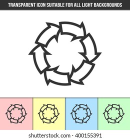 Simple outline transparent abstract icon on different types of light backgrounds