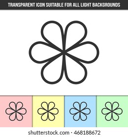 Simple outline transparent abstract icon on different types of light backgrounds