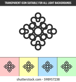 Simple outline transparent abstract icon on different types of light backgrounds