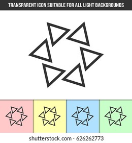Simple outline transparent abstract icon on different types of light backgrounds