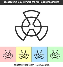 Simple outline transparent abstract icon on different types of light backgrounds