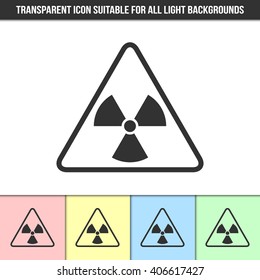 Simple outline transparent nuclear icon on different types of light backgrounds