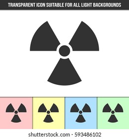 Simple outline transparent nuclear icon on different types of light backgrounds