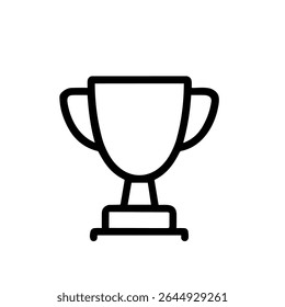 Simple Outline Trophy Cup Prize Achievement Reward Line Icon