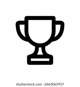 Icono de logro de signo de símbolo de taza de trofeo de esquema simple