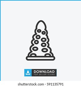 Simple outline tunnel vector icon. On white background.