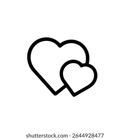 Simple Outline Two Hearts Intertwined Romantic Love and Relationship Icon