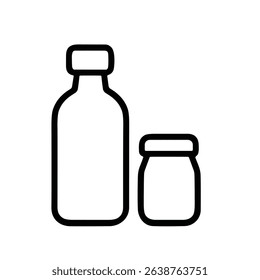 Simple Outline Two Plastic Bottle Container For Liquid Product Icon
