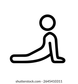 Simple Outline Upward Dog Yoga Pose Exercise Illustration Icon