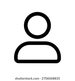 Simple Outline User Account Profile Avatar Symbol Flat Icon