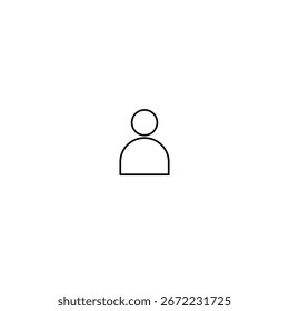 Icono de usuario de esquema simple que representa a una persona o perfil. Ideal para Cuentas de usuario, Páginas de inicio de sesión o secciones de contacto en aplicaciones de Web o móviles