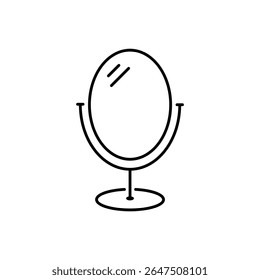 Simple outline of a vanity mirror, perfect for beauty, reflection, or home decor themes.