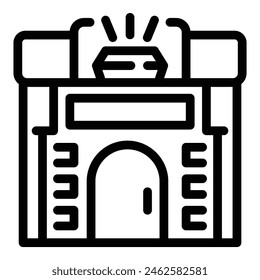Simple outline vector of a fire station for emergency services related designs