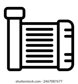 Simple outline vector icon illustrating a scroll, perfect for graphic design elements