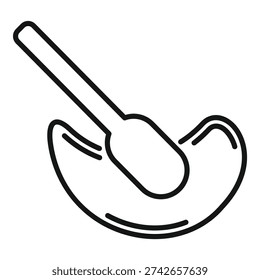 Simple outline vector illustration of a classic smoking pipe