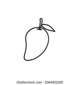 Simple outline vector illustration line art mango  icon illustration . Isolated on white background.