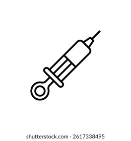 Simple Outline Vector Illustration of a Syringe for Healthcare Services