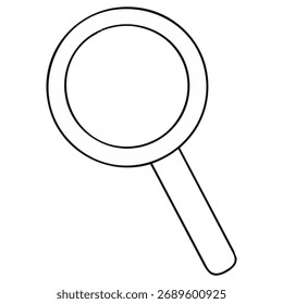 Vector de contorno simple del icono de la lupa para la Búsqueda