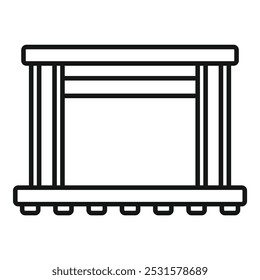 Simple outline vector of a market counter with empty top for displaying goods