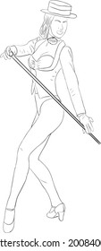 Simple outline vector silhouette
