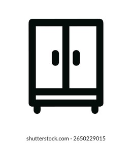 Simple Outline Wardrobe Closet Minimalist Style Furniture Interior Home Icon