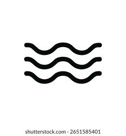 Simple Outline Waves Symbol Water Liquid Flow Icon Shape