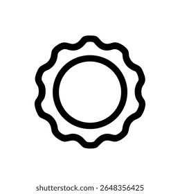 Simple Outline Wavy Sun Shape Icon Sunny Weather Element