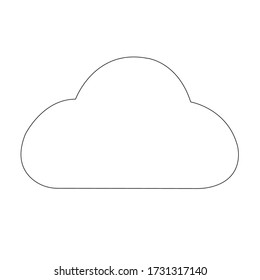 Simple outline weather cloud icon. Isolated on white background 