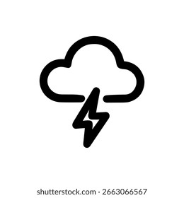 Icono de elemento de tormenta de relámpago de nube de Clima de contorno simple