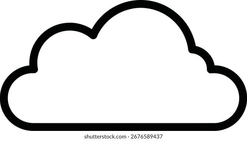 Gráfico de forma de elemento de diseño de símbolo de nube de Clima de contorno simple