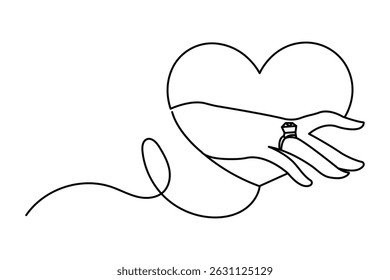Simple outline of wedding ring illustration 
