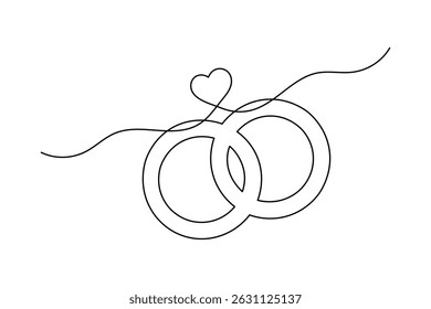 Simple outline of wedding ring illustration 