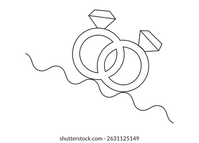 Esquema simple de la ilustración del anillo de boda 