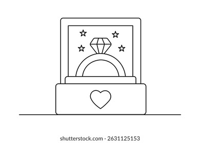 Einfache Umrisse der Hochzeitsring-Illustration 
