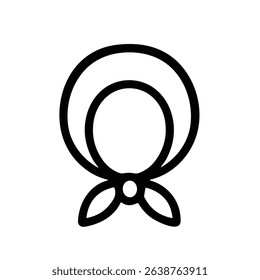 Simple Outline Woman with Headscarf Line Art Traditional Clothing Icon