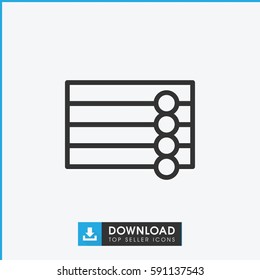Simple outline wooden wall vector icon. On white background.