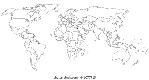 World Map Outline Images Stock Photos Vectors Shutterstock