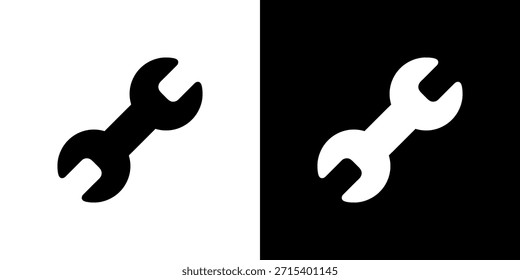 Herramienta de llave de contorno simple Icono de símbolo minimalista aislado y variación de fondo