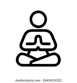Simple Outline Yoga Meditation Pose Relaxation Health and Wellness Icon