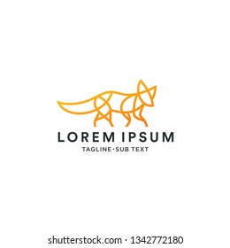 A simple outlined abstract fox logo flat color, suitable for branding, company logo