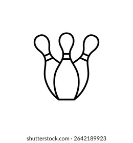 Simple Outlined Bowling Pins Clustered Together On Transparent Surface