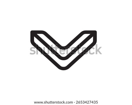 Simple outlined caret down icon vector