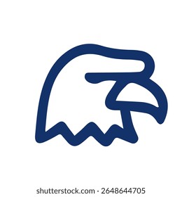 Simple, outlined, dark-blue bird's head