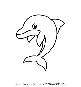 Einfach umrissene Delphin Illustration gut für Bildung